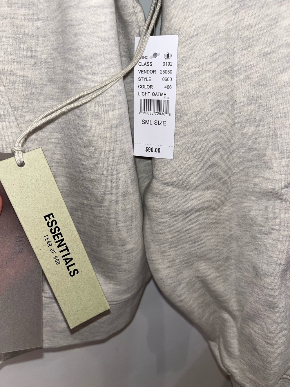 Fear of God ESSENTIALS Light Heather Gray Hoodie - Picture 2 of 8
